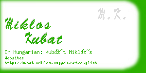 miklos kubat business card